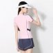簡約短袖運動風兩件式泳衣(L-3XL)