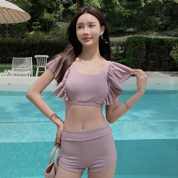 情侶泳衣(女長褲三件式+男海灘褲)