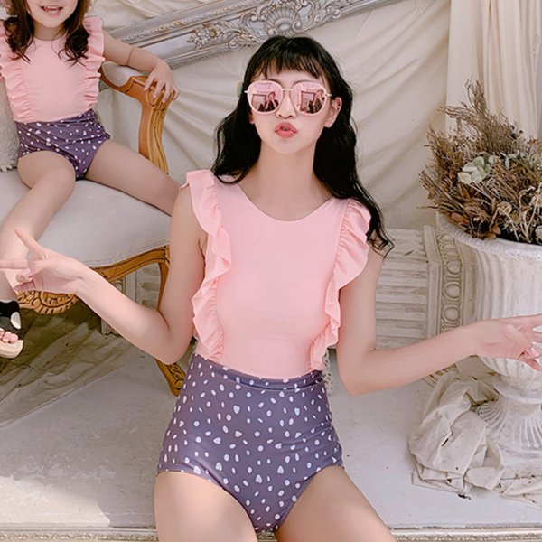 木耳邊飾連身泳衣