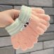 兒童動物英文拼色針織保暖手套